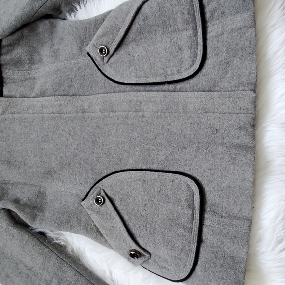 Soia & Kyo grey & black pea coat with hood - Picture 4 of 7